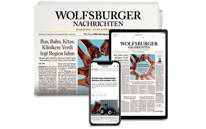 Die gedruckte Wolfsburger Nachrichten.